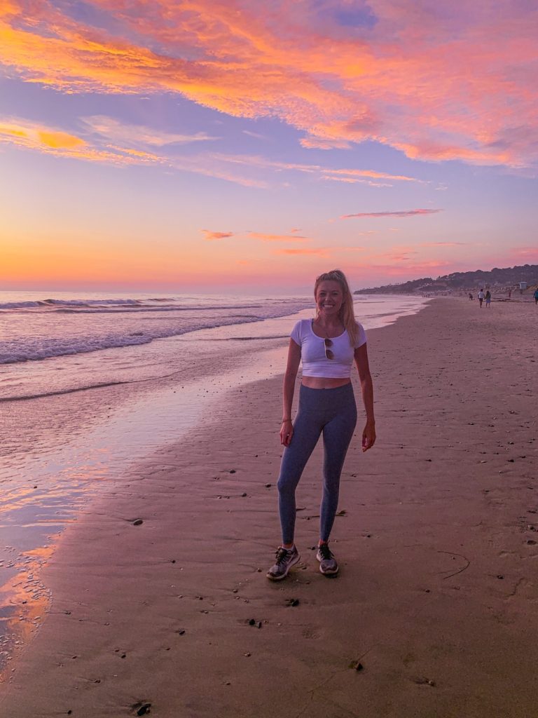 Girl with a Sunset at Torrey Pines Beach