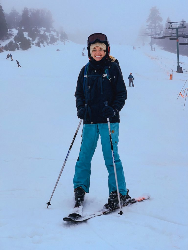 Girl skiing in Big Bear 