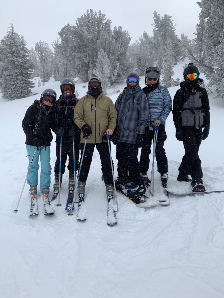 Family ski and snowboard trip 