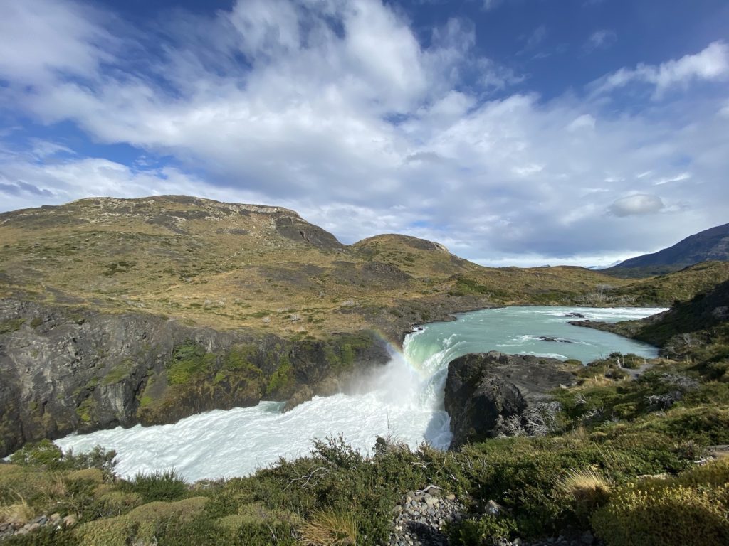 Torres Del Paine national park waterfall 